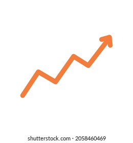 icono de flecha financiera plana