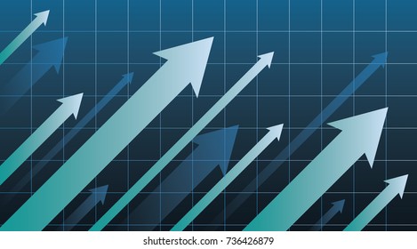 Gráfico de seta financeira