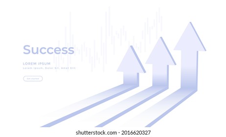 Financial arrow graph. Finance success growth rising up. Profit increase chart. Vector