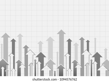 Financial Arrow Graph. Vector business graph with arrow showing profits and gains.