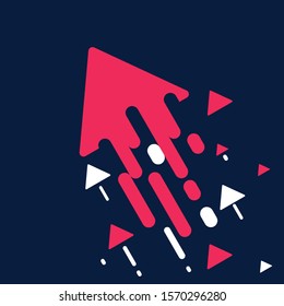Financial Arrow Graphs, arrows background - Abstract graphic design background template. Arrows going up. Growth success.