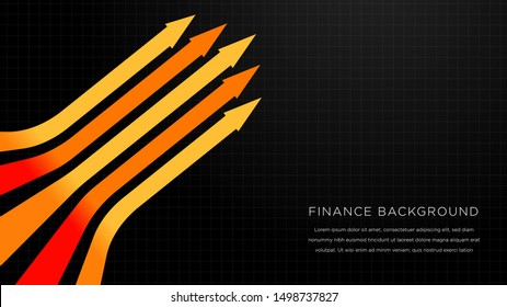 Financial Arrow Graphs concept. Stock market up arrows on a black background