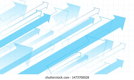 Financial Arrow Graphs. Creative vector illustration of business success. Arrows directed diagonally up.