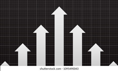 Financial Arrow graphs going up, with copy space