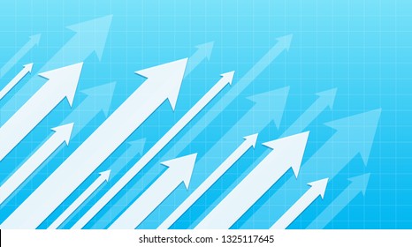 Financial arrow graphs on a blue background