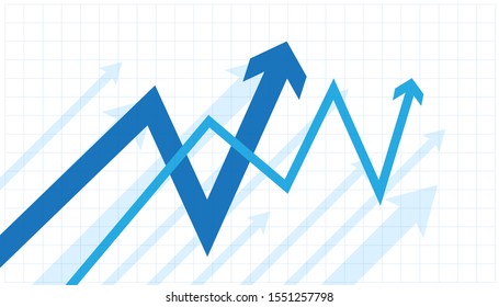 Gráficos de flecha financiera en fondo blanco. ilustración vectorial