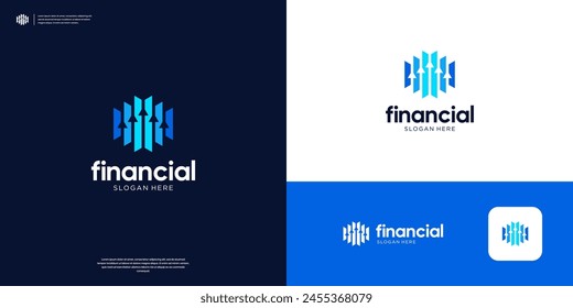 Financial arrow logo design vector.