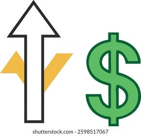 Financial Arrows with Dollar Sign Vector