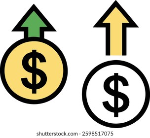 Financial Arrows with Dollar Sign Vector