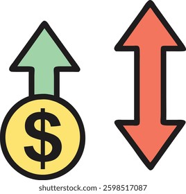 Financial Arrows with Dollar Sign Vector