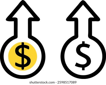 Financial Arrows with Dollar Sign Vector