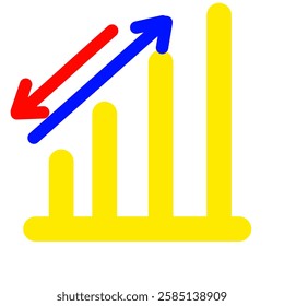 Financial arrows up and down graphics fullcolour simple design