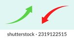 Financial arrows up and down. Green and red arrow. Increase and decrease. Vector 10 EPS.