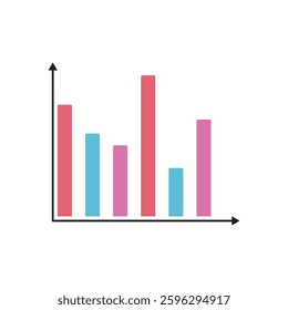 Financial arrows up and down icon Vector graph with green and red arrows. Chart with increase, decrease design