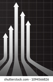 Financial arrows going up with copy space