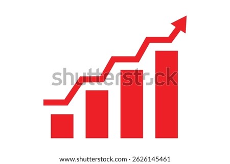 Financial arrows up. Growth vector diagram with arrow going up. Success business symbol. Chart icon. diagram icon. Vector illustrator