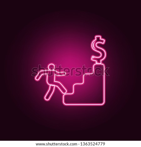 financial ascent icon. Elements of Sucsess and awards in neon style icons. Simple icon for websites, web design, mobile app, info graphics
