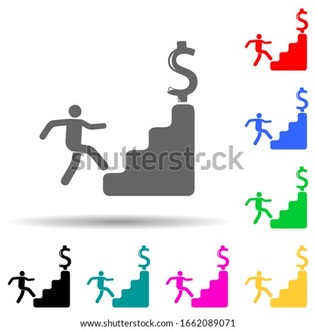 financial ascent multi color style icon. Simple glyph, flat vector of sucsess and awards icons for ui and ux, website or mobile application