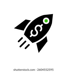Financial Ascent: Rocket Symbolizing Economic Growth