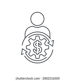 Financial aspiration. Vector linear icon isolated on white background.