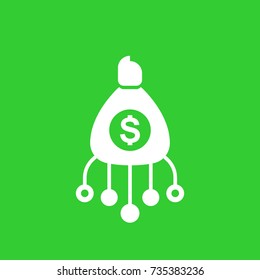 Financial assets diversification, interest return, investing icon