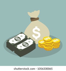 Financial assets, Save money, Vector illustration