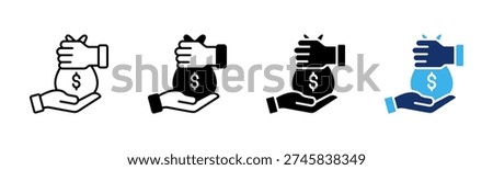 Financial Assistance icon sheet multiple style collection