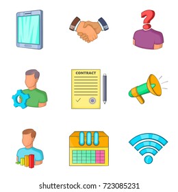 Financial assistance icons set. Cartoon set of 9 financial assistance vector icons for web isolated on white background