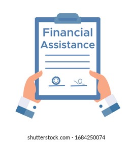 Financial assistance.Document, order. Vector icon isolated on white background.
