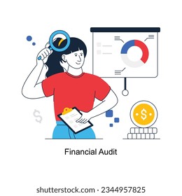 Financial Audit abstract concept vector in a flat style stock illustration