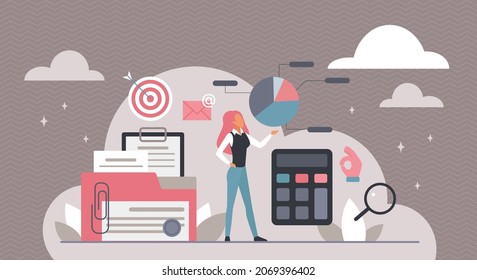 Financial audit, advice from business expert vector illustration. Cartoon professional accountant researching review, advisor making analysis of income to client. Finance and audit service concept