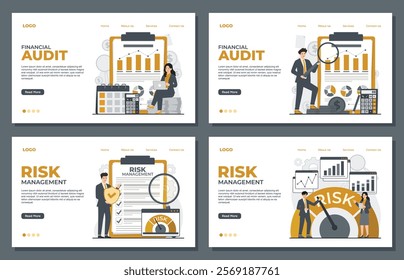 financial audit business risk management assessment landing page template planning evaluation