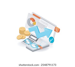 Financial audit concept business can use for infographics, hero images, and web banner