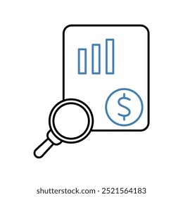 financial audit concept line icon. Simple element illustration. financial audit outline symbol design.