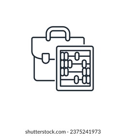 Financial audit. Economic calculation. Vector linear icon isolated on white background.