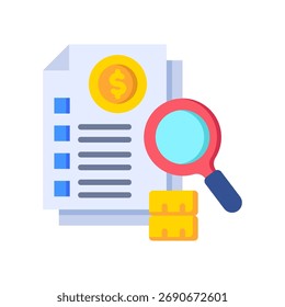 Flache Vektorgrafik für das Symbol "Finanzaudit"