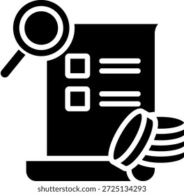 Ilustração do Vetor de Glifos de Ícones de Auditoria Financeira