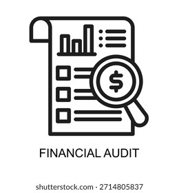 Ícone Auditoria Financeira - ilustração de vetor de linha