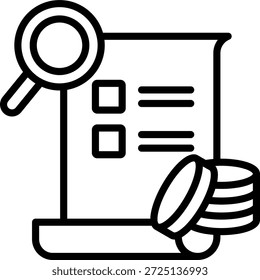 Ilustração do Vetor de Linha de Ícone de Auditoria Financeira