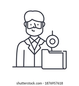 Financial audit icon, linear isolated illustration, thin line vector, web design sign, outline concept symbol with editable stroke on white background.
