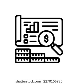Financial Audit icon in vector. Logotype