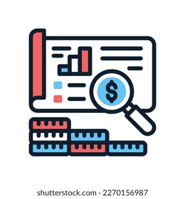 Financial Audit icon in vector. Logotype