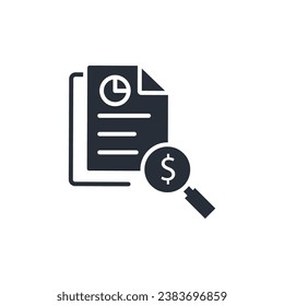 financial audit icon. vector.Editable stroke.linear style sign for use web design,logo.Symbol illustration.