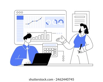 Financial audit isolated cartoon vector illustrations. Professional accountants keeping financial record, budget consulting service, money management, analytics and investment vector cartoon.