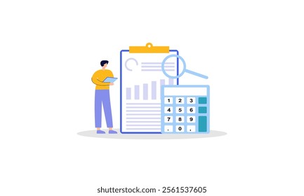 Financial audit or professional accounting service concept