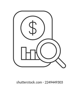 Financial audit vector icon. Line sign for mobile concept and web design. Symbol, logo illustration. Vector graphics