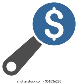Financial Audit vector icon. Style is bicolor flat symbol, cobalt and gray colors, rounded angles, white background.
