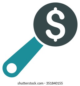 Financial Audit vector icon. Style is bicolor flat symbol, soft blue colors, rounded angles, white background.