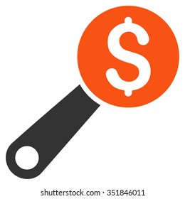 Financial Audit vector icon. Style is bicolor flat symbol, orange and gray colors, rounded angles, white background.