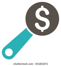 Financial Audit vector icon. Style is bicolor flat symbol, grey and cyan colors, rounded angles, white background.